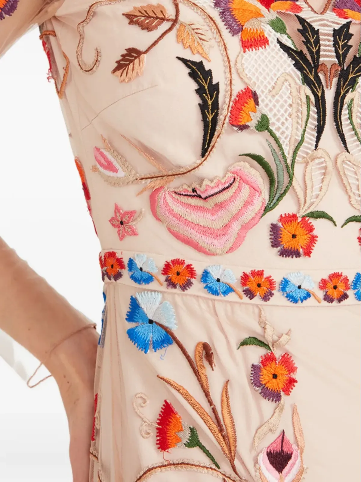 Temperley London トレド花柄刺繍ロングスリーブドレス - 画像5