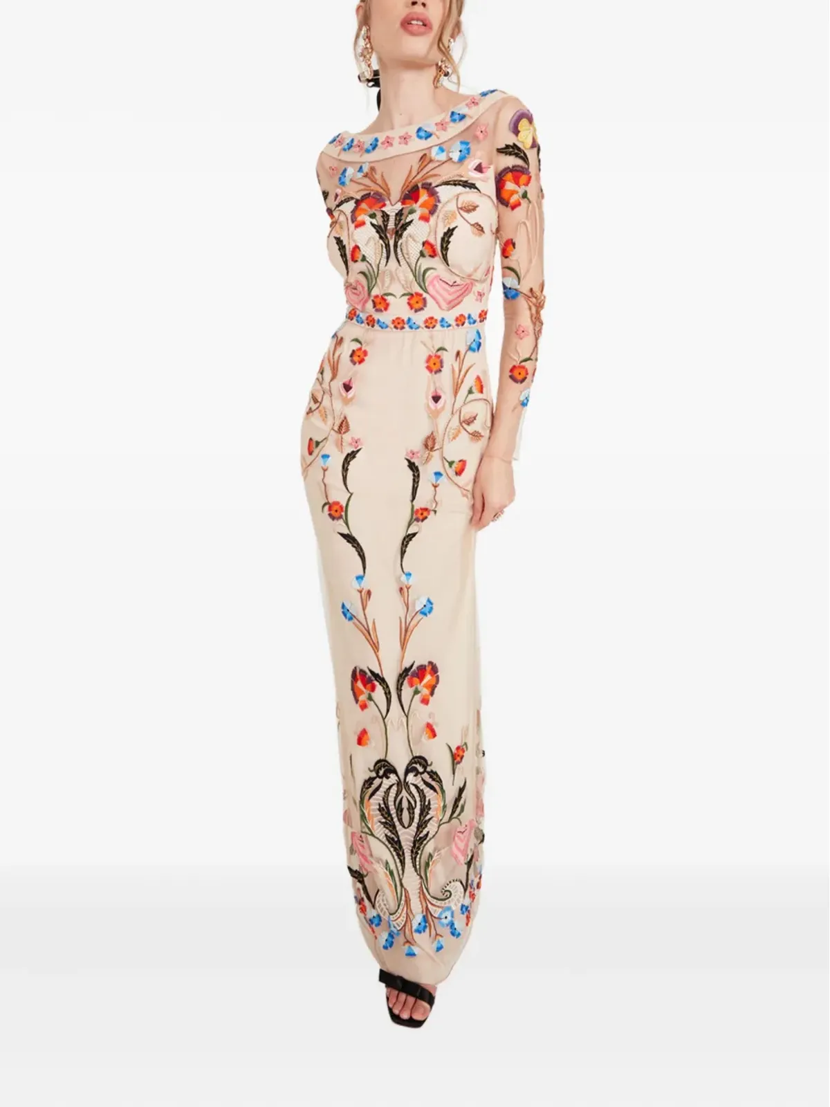 Temperley London トレド花柄刺繍ロングスリーブドレス - 画像2