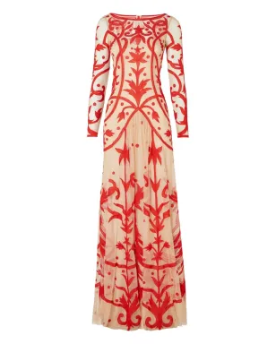 Temperley London フランシーヌ刺繍の長袖ガウン - サムネイル1