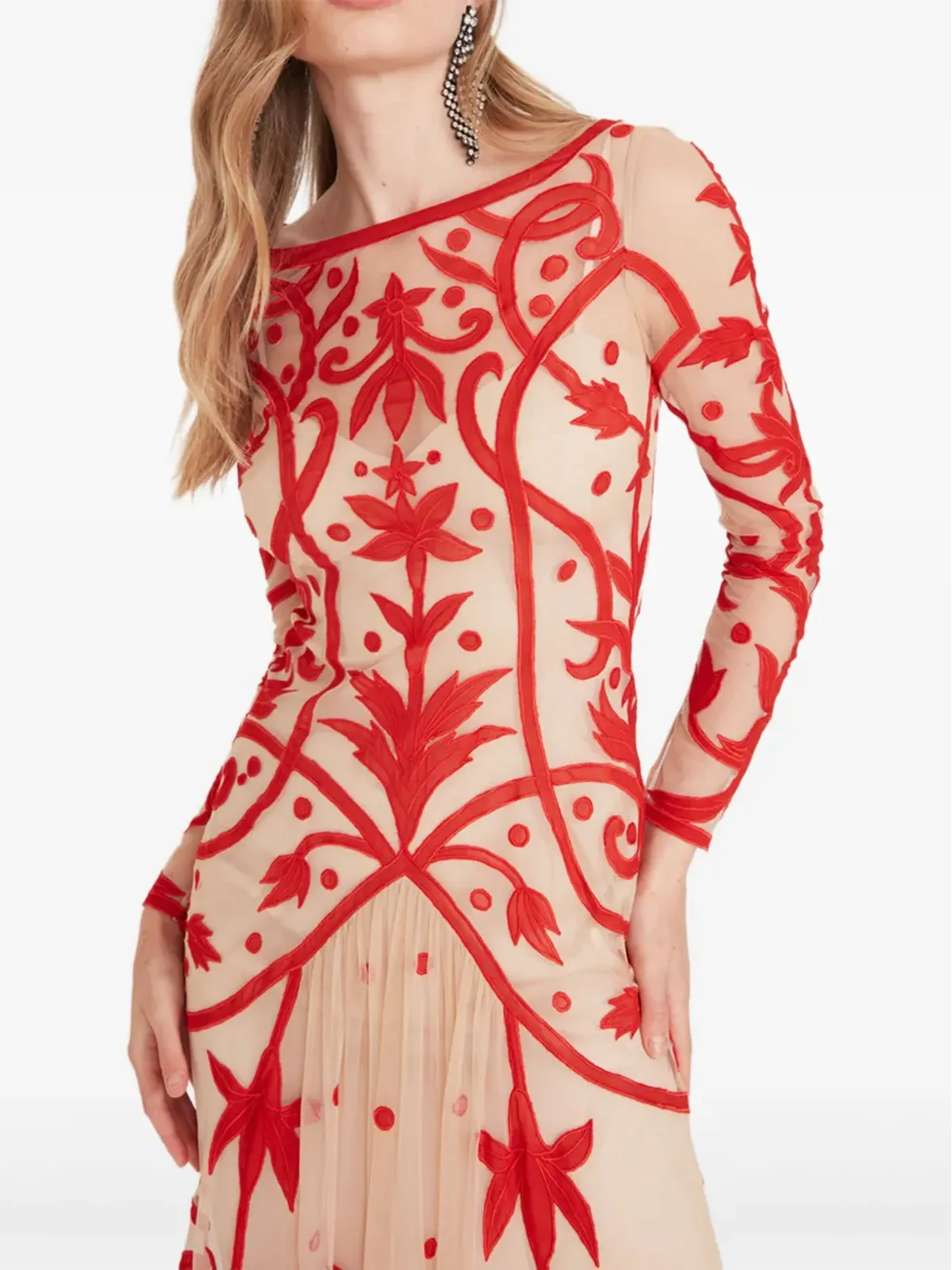 Temperley London フランシーヌ刺繍の長袖ガウン - 画像5