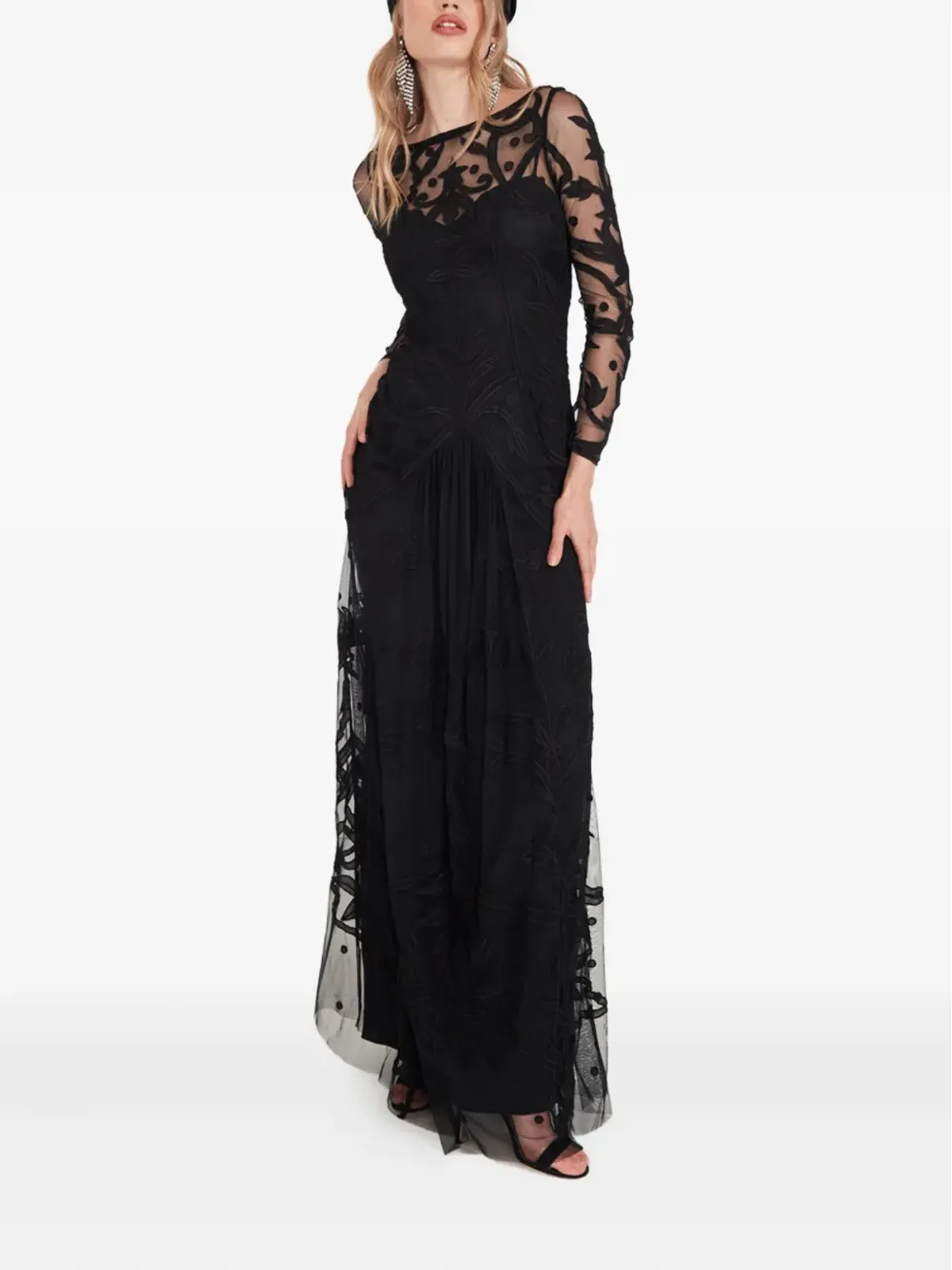 Temperley London フランシーヌ・タトゥー 花柄刺繍チュールドレス - 画像2