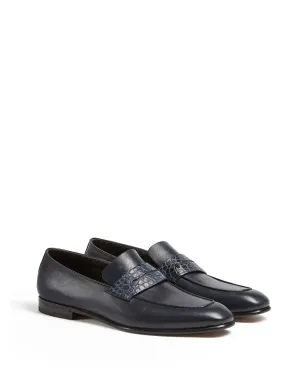 Zegna クロコダイル型押しディテール ローファー - サムネイル2