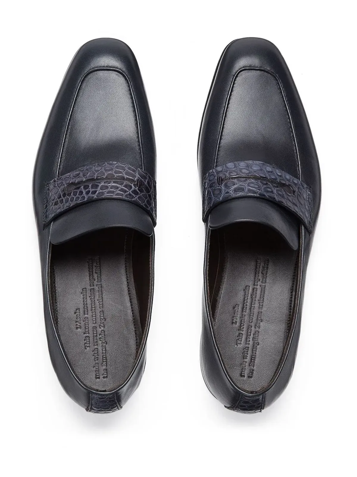 Zegna クロコダイル型押しディテール ローファー - 画像3