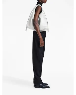 Proenza Schouler 大型ドローストリングレザーショルダーバッグ - White - サムネイル3