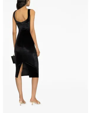 Atu Body Couture スクープバック ノースリーブ ベルベット風ドレス - サムネイル3