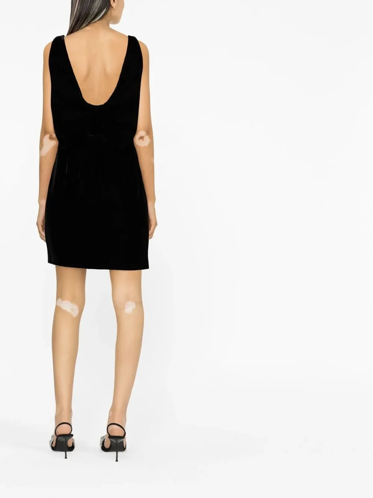 Emporio Armani Vネックノースリーブドレス - ブラック - 画像4