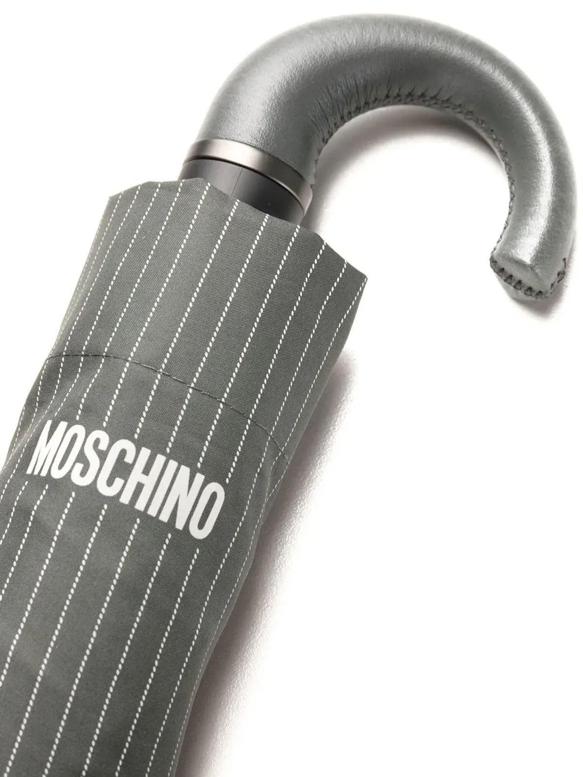 Moschino ピンストライプ ロゴプリント コンパクト傘 - グレー - 画像2