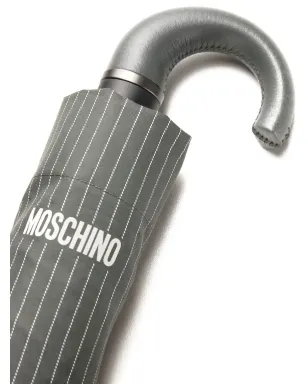 Moschino ピンストライプ ロゴプリント コンパクト傘 - グレー - サムネイル2