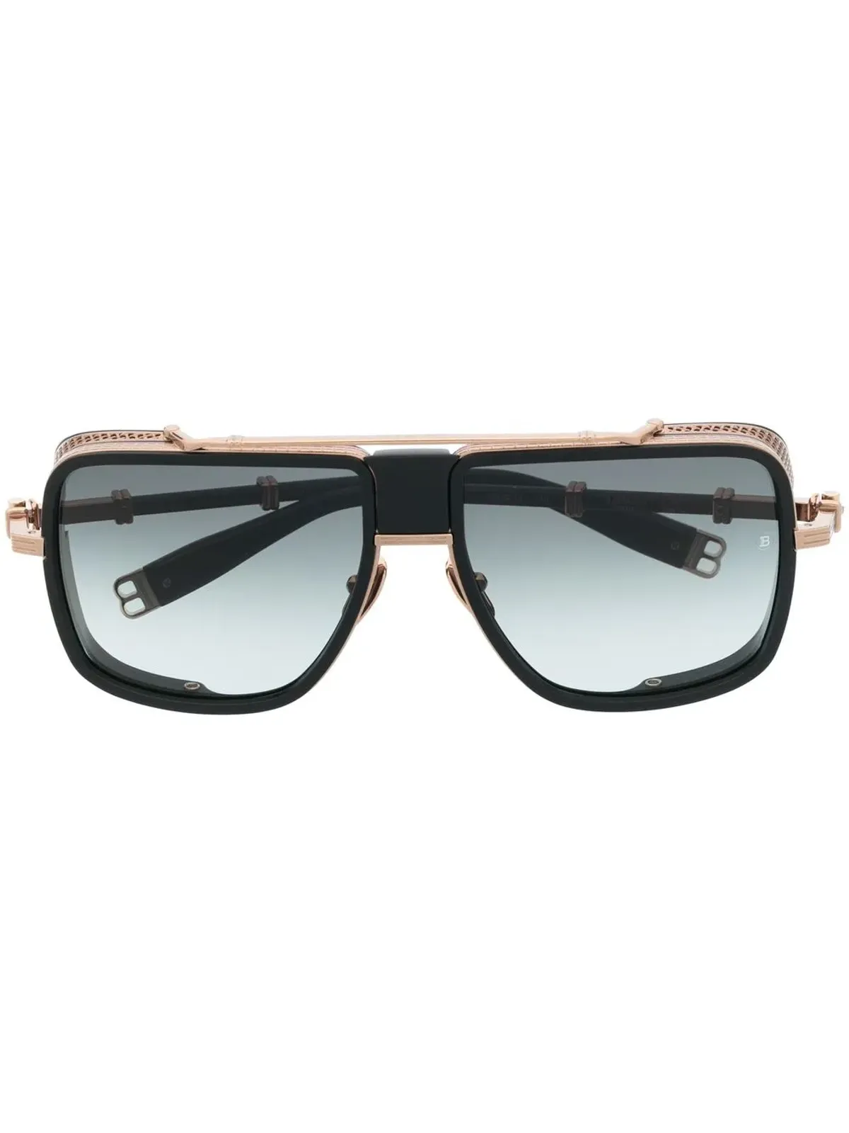 Balmain Eyewear オーバーサイズティントサングラス ブラック - 画像1