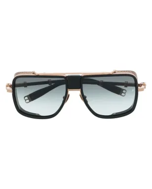 Balmain Eyewear オーバーサイズティントサングラス ブラック - サムネイル1