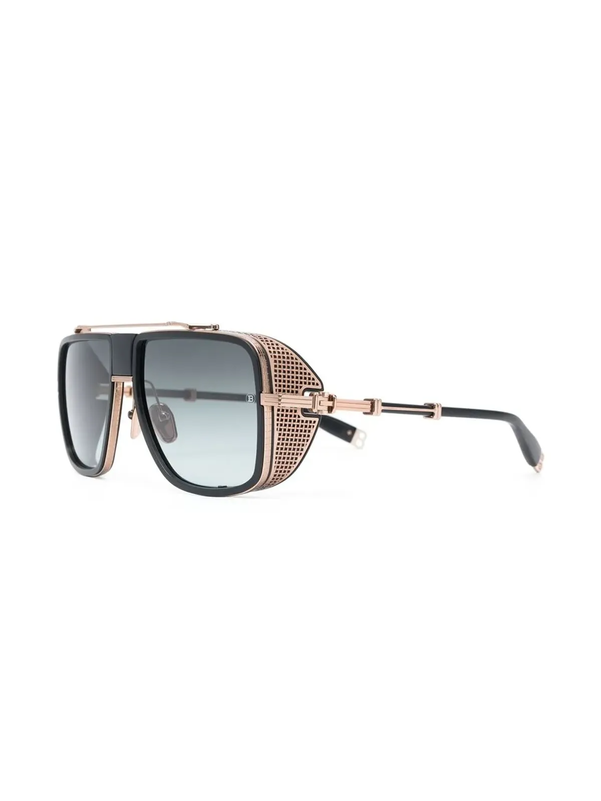Balmain Eyewear オーバーサイズティントサングラス ブラック - 画像2