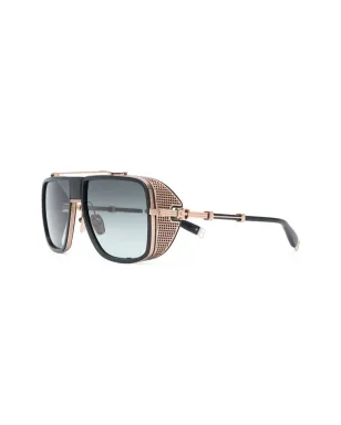 Balmain Eyewear オーバーサイズティントサングラス ブラック - サムネイル2