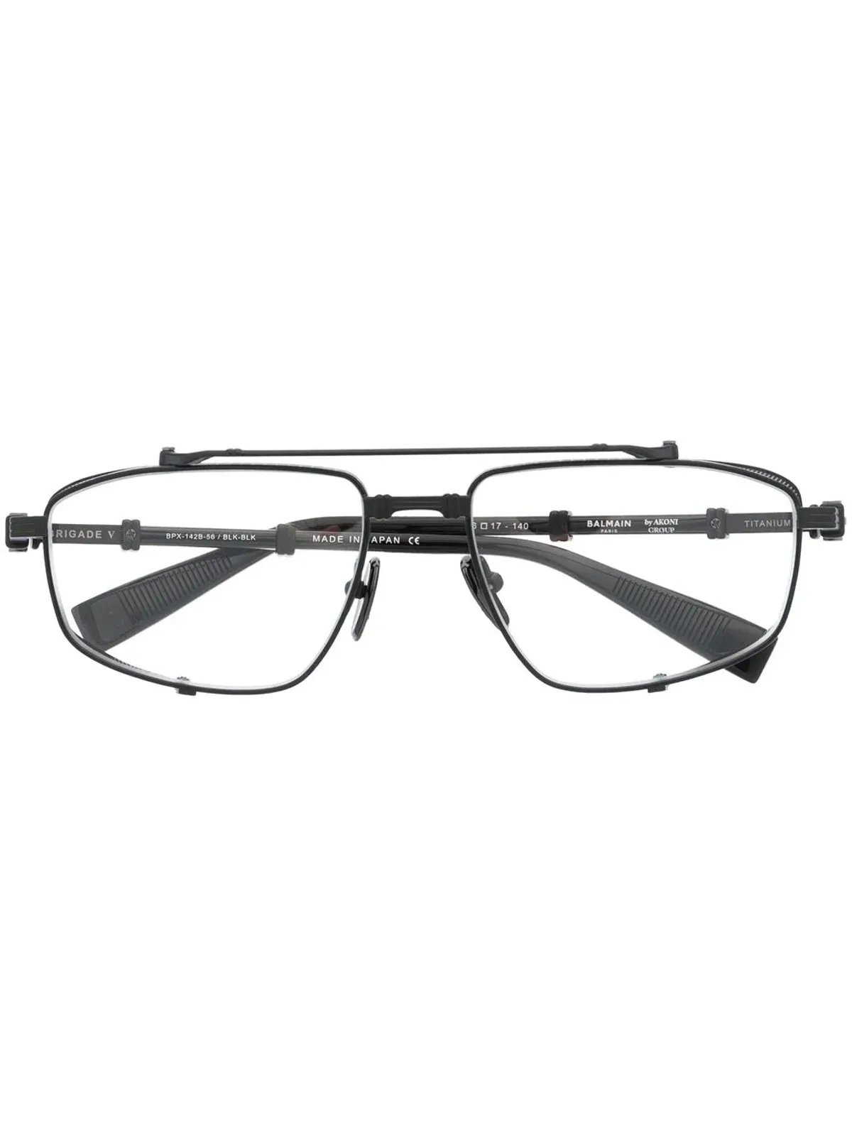 Balmain Eyewear クリアレンズ ロゴプレート眼鏡 - 画像1