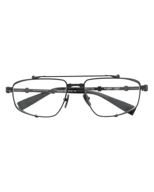 Balmain Eyewear クリアレンズ ロゴプレート眼鏡 - サムネイル1