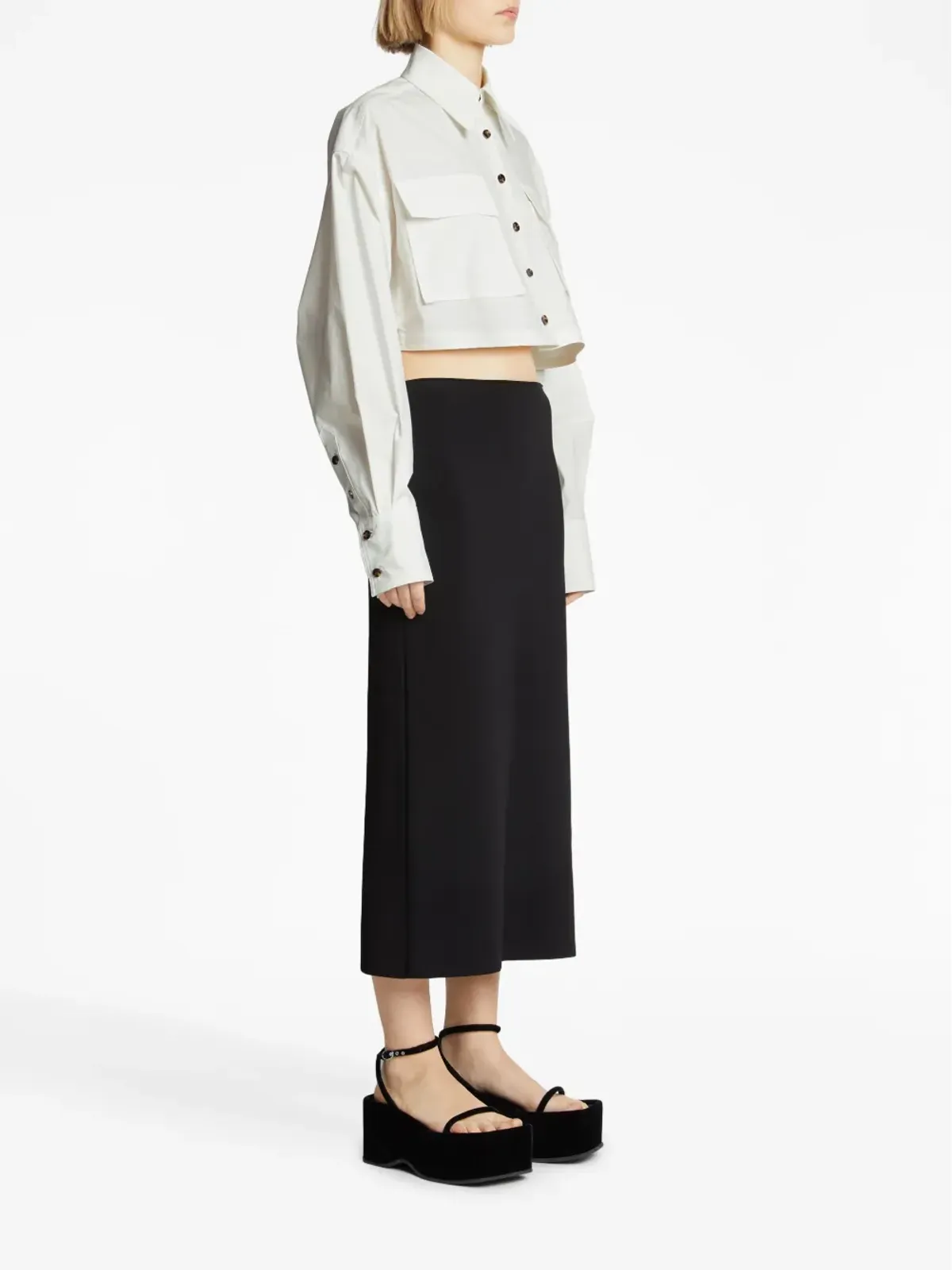 Proenza Schouler ポプリン クロップドシャツ - 画像3