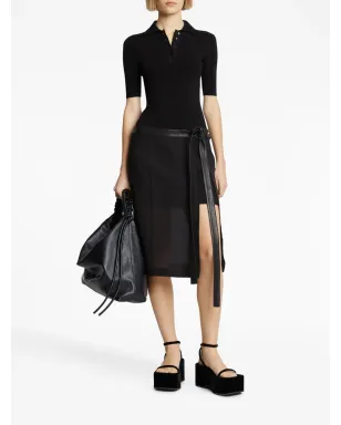 Proenza Schouler 半袖ニットポロボディスーツ - ブラック - サムネイル2