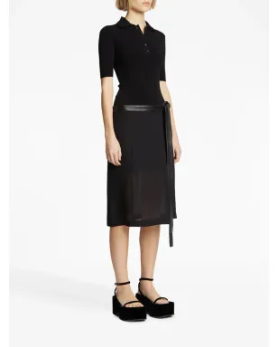 Proenza Schouler 半袖ニットポロボディスーツ - ブラック - サムネイル3