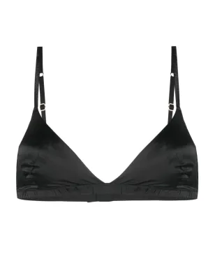 Maison Close シルク トライアングルカップ ブラ ブラック - サムネイル1