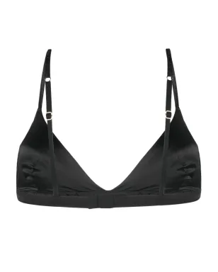Maison Close シルク トライアングルカップ ブラ ブラック - サムネイル2