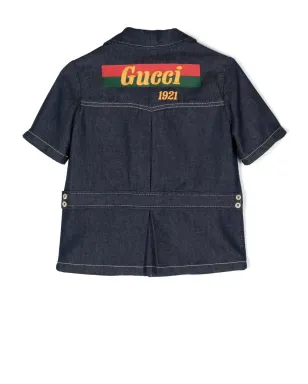 Gucci Kids ロゴパッチ デニムシャツ - サムネイル2