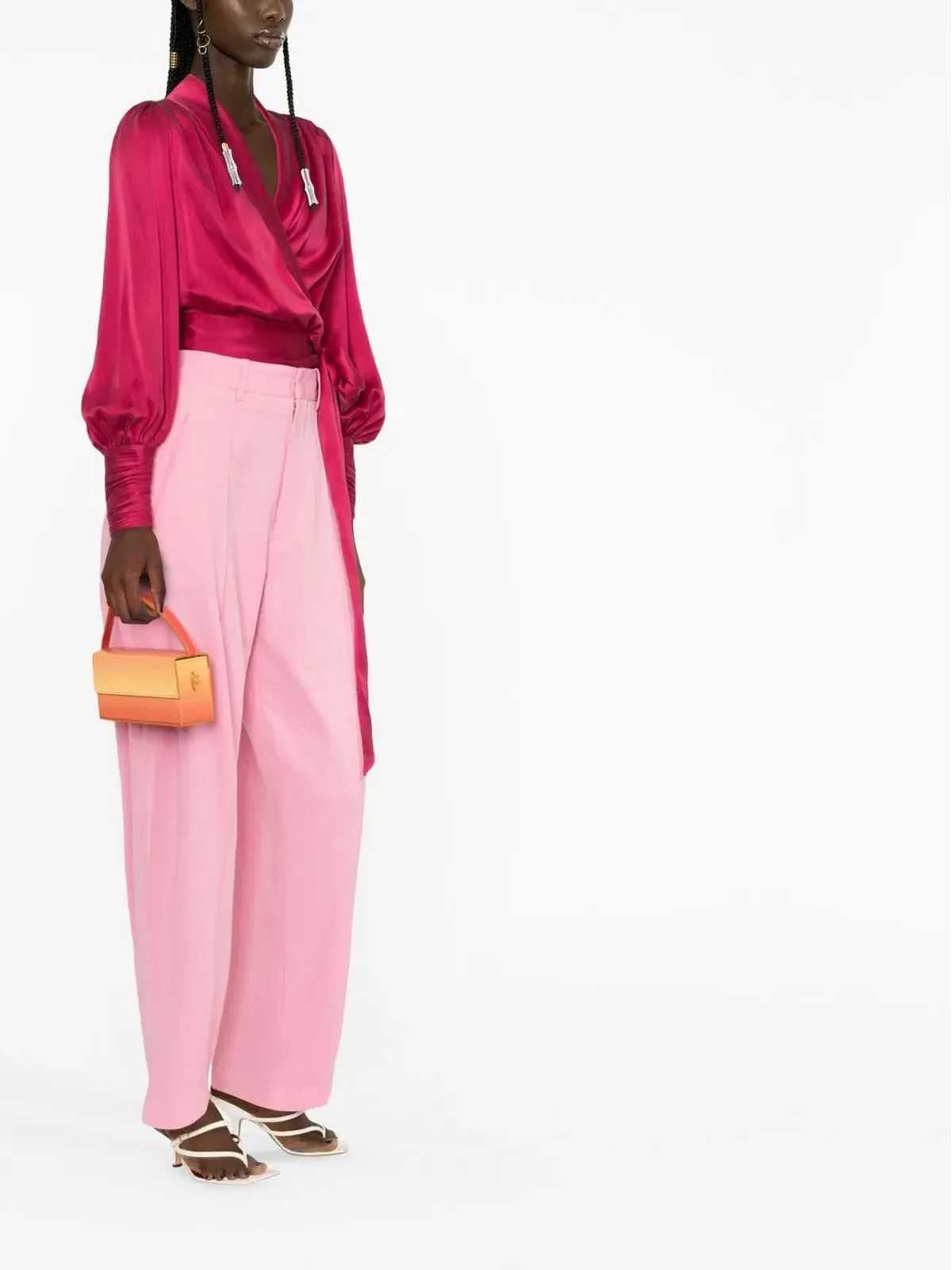 ISABEL MARANT Sopiavea テーラードパンツ ピンク - 画像3