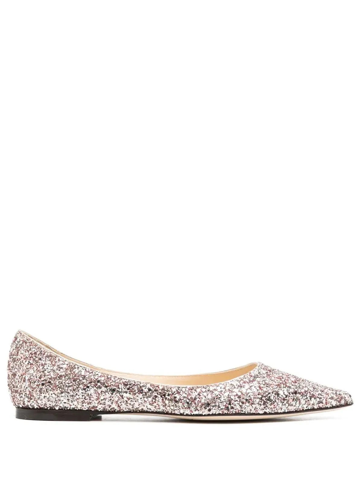 Jimmy Choo ロミー グリッター付き ポインテッドトゥ バレエフラット - 画像1