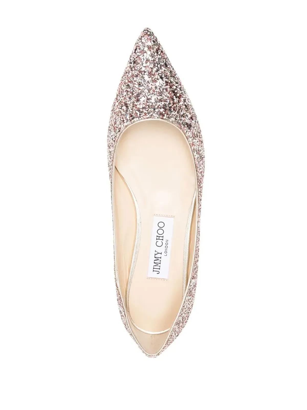 Jimmy Choo ロミー グリッター付き ポインテッドトゥ バレエフラット - 画像4