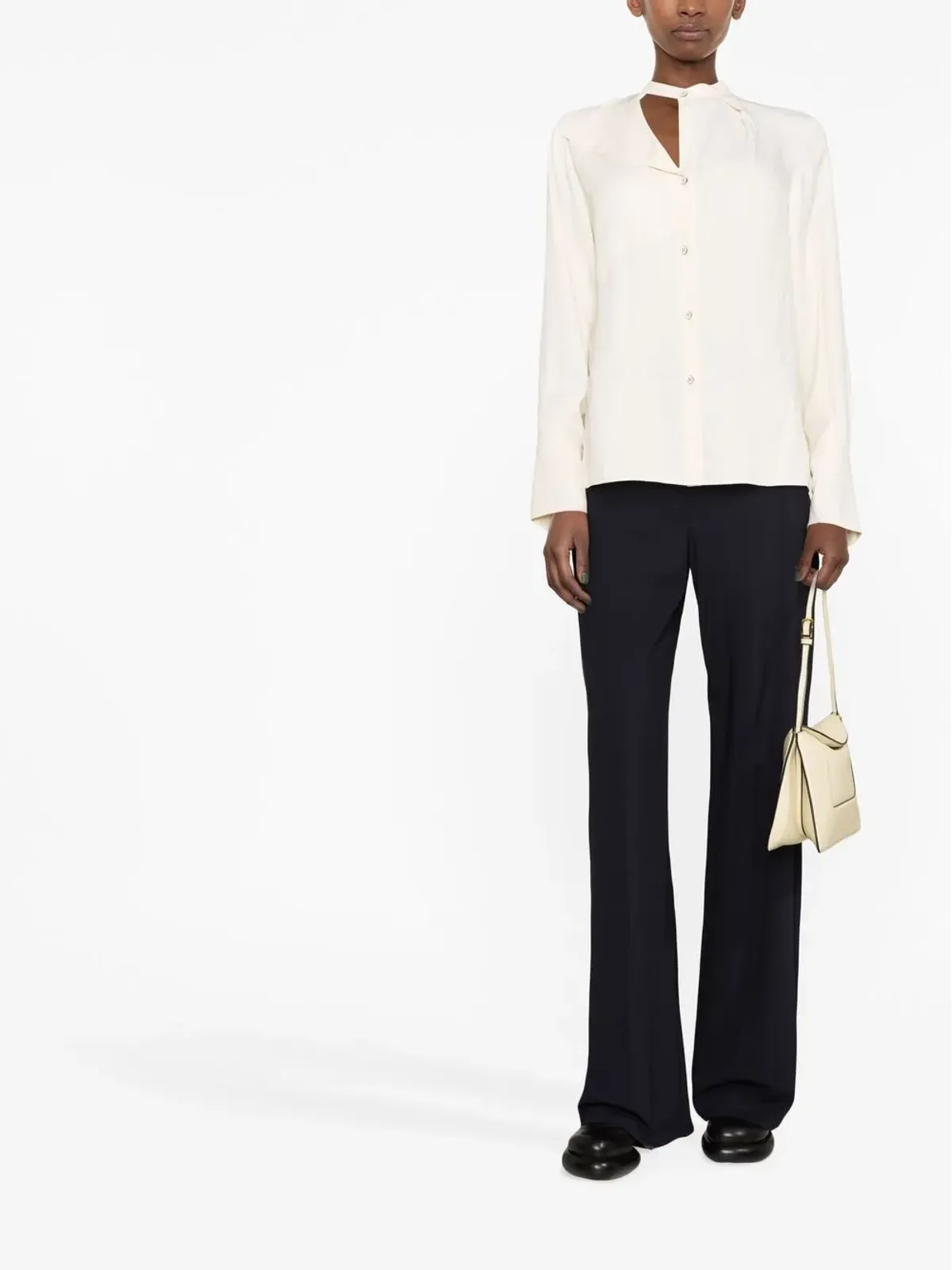 Jil Sander ボタンフロント サテンシャツ - 画像2