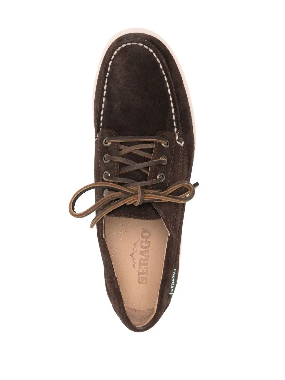 Sebago レースアップスエードボートシューズ（ブラウン） - 画像4