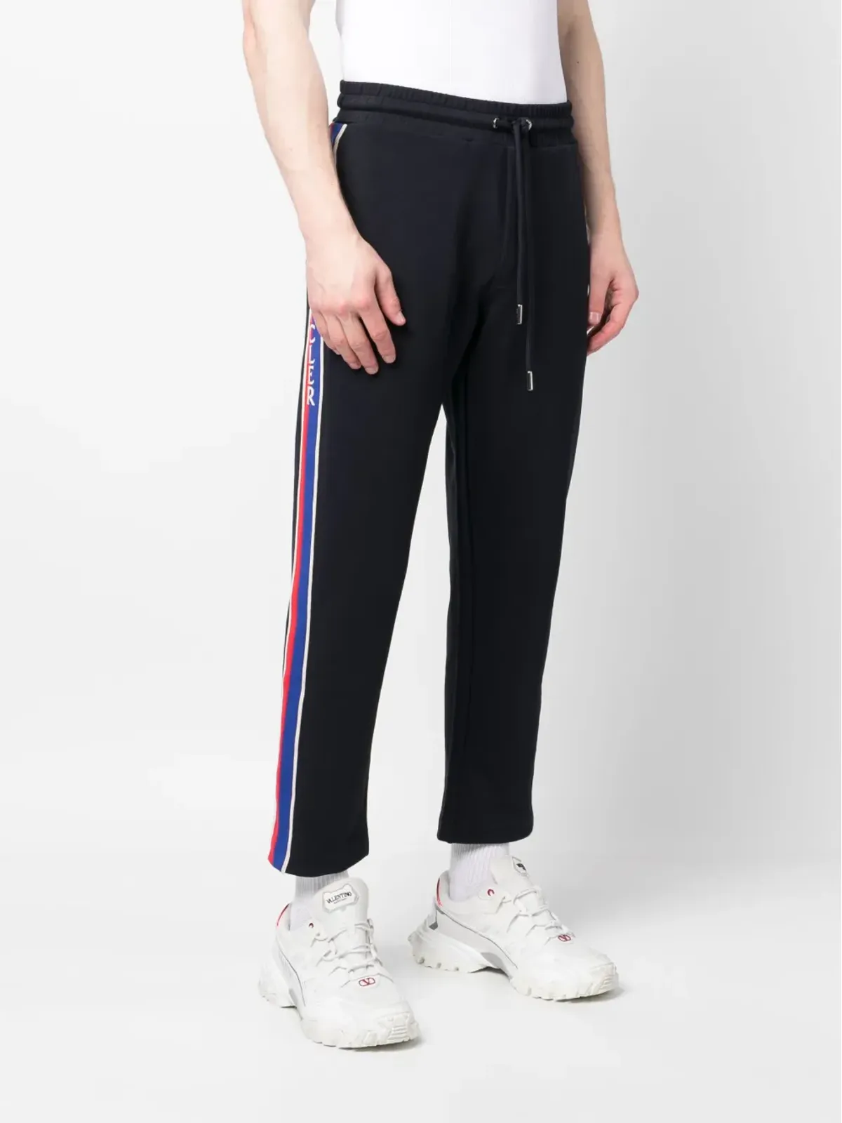 Moncler リア・ロゴパッチ・トラックパンツ ブルー - 画像3