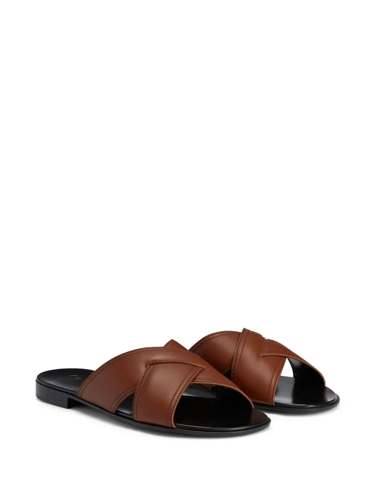 Giuseppe Zanotti Flavio crossed-leather sandals - Brown - 画像2