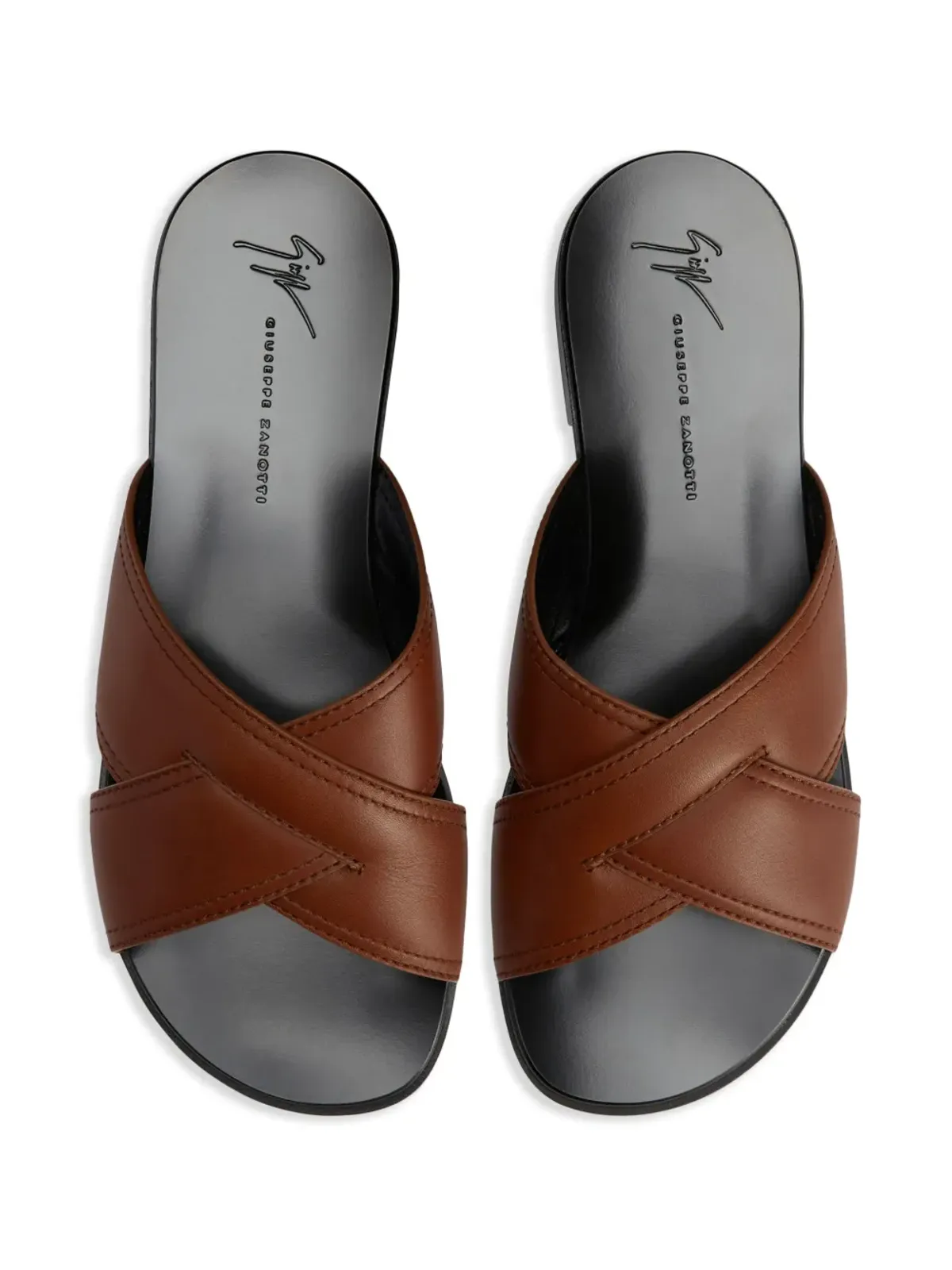 Giuseppe Zanotti Flavio crossed-leather sandals - Brown - 画像4