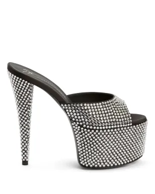 Giuseppe Zanotti GZ Aida クリスタル装飾プラットフォームサンダル - サムネイル1