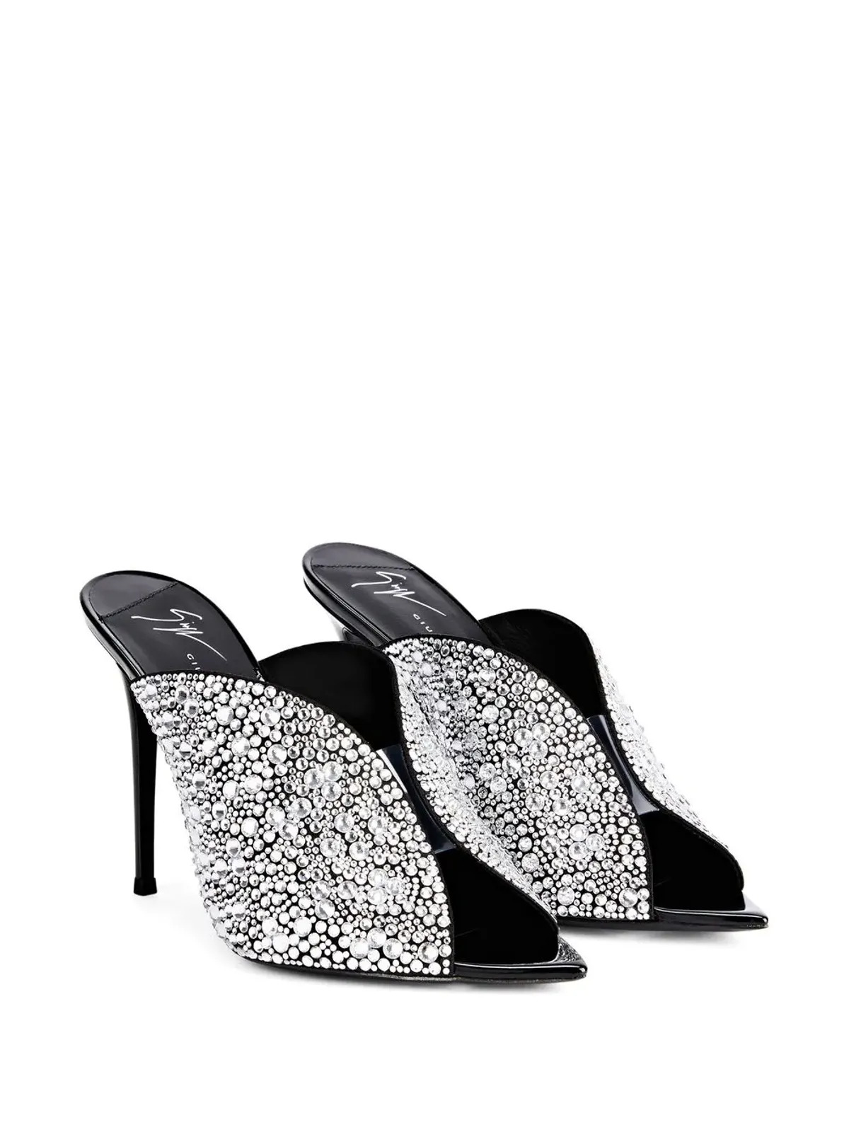 Giuseppe Zanotti 105mm Intriigo Sparkle サンダル - ブラック - 画像2