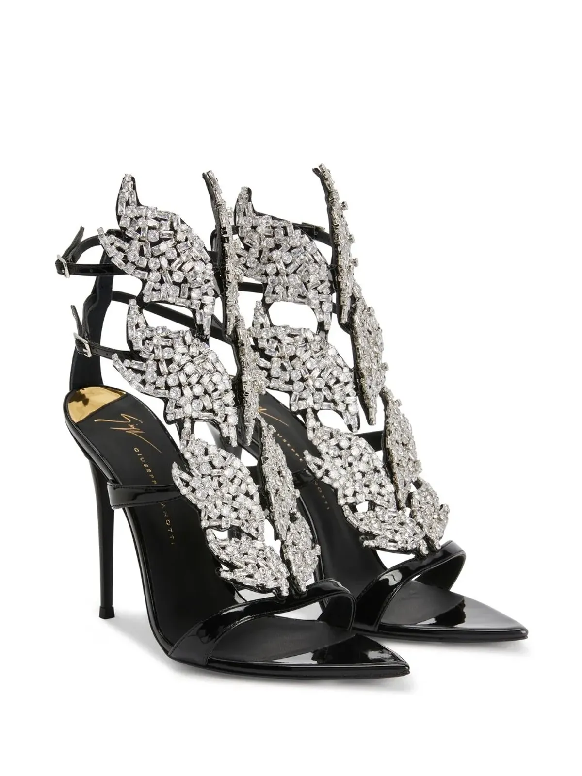 Giuseppe Zanotti インティリゴ フレイム クリスタル 105mm サンダル - ブラック - 画像2
