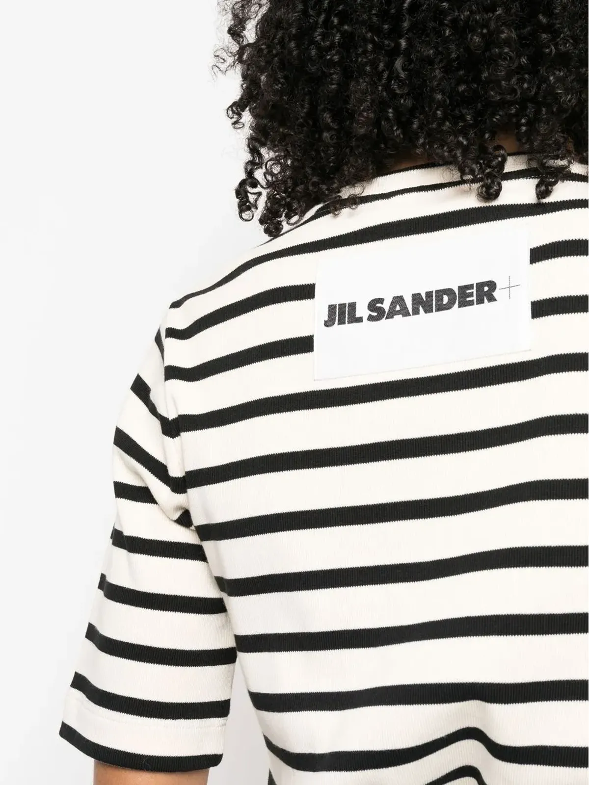 JIL SANDER+ ストライプ柄コットンTシャツ - 画像5