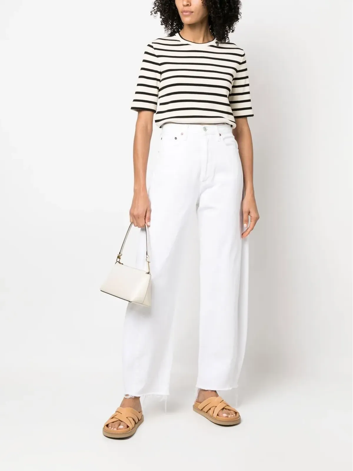 JIL SANDER+ ストライプ柄コットンTシャツ - 画像2