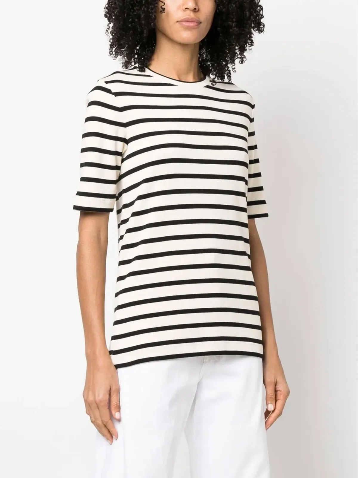 JIL SANDER+ ストライプ柄コットンTシャツ - 画像3