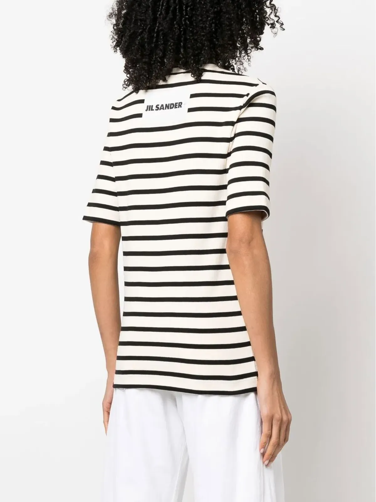 JIL SANDER+ ストライプ柄コットンTシャツ - 画像4
