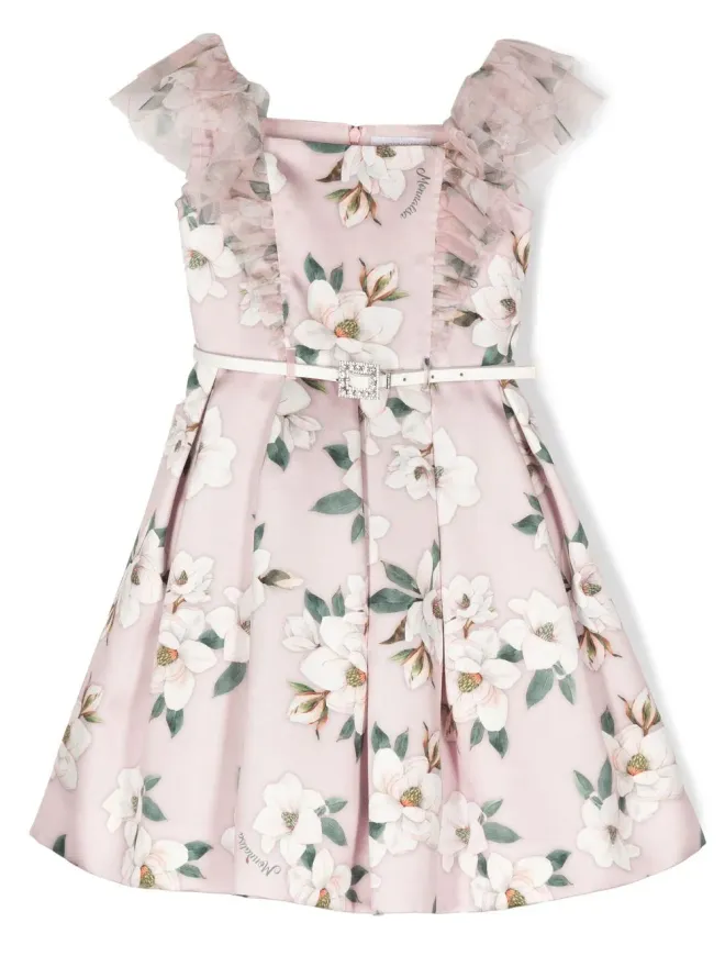 Monnalisa Monnalisa 花柄プリント ベルト付き ノースリーブ ドレス - ピンクの商品画像