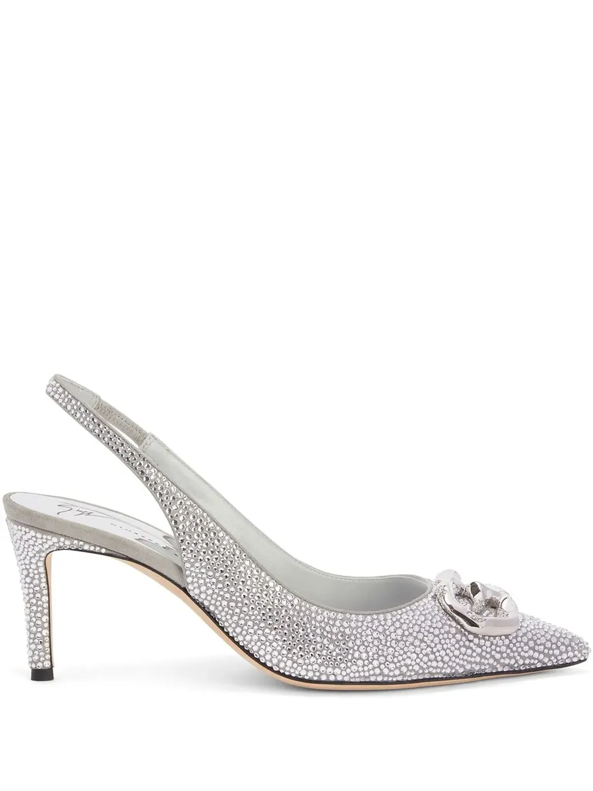 Giuseppe Zanotti シプリリエンヌ クリスタルスリングバックパンプス - 画像1