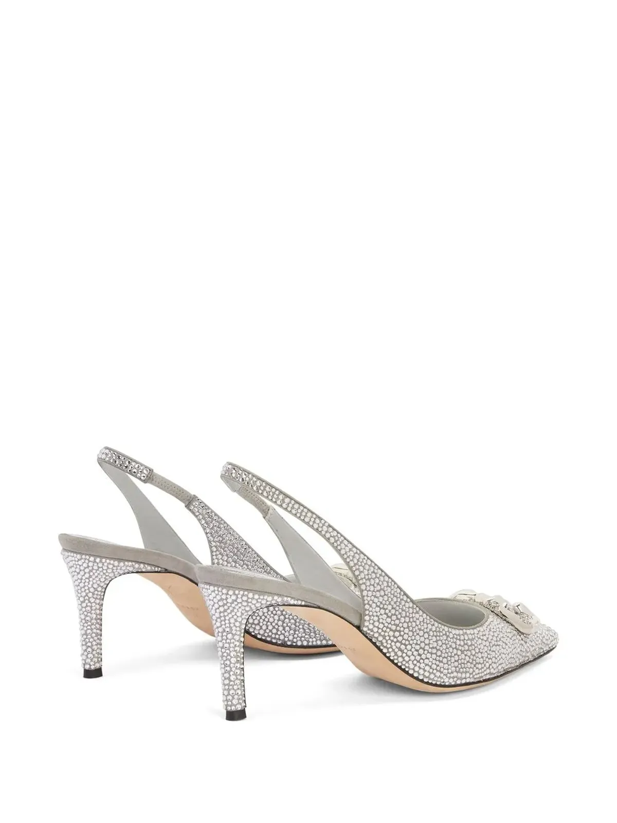 Giuseppe Zanotti シプリリエンヌ クリスタルスリングバックパンプス - 画像3