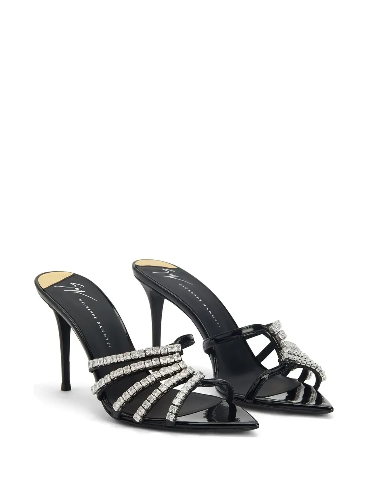 Giuseppe Zanotti イントリゴ エンブリッシュド ヒールド サンダル ブラック - 画像2