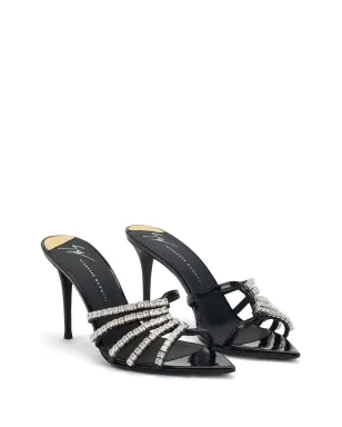 Giuseppe Zanotti イントリゴ エンブリッシュド ヒールド サンダル ブラック - サムネイル2