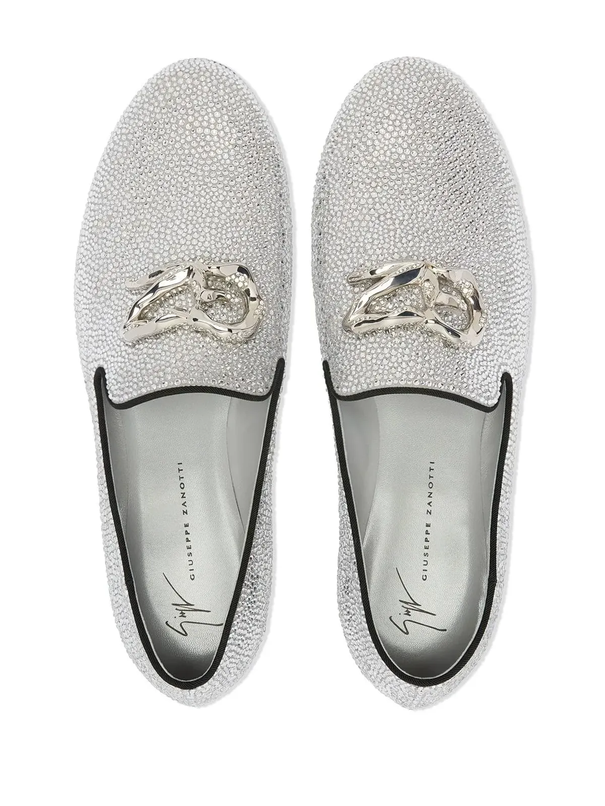 Giuseppe Zanotti レオポルディーノ クリスタルレザー ローファー - 画像4