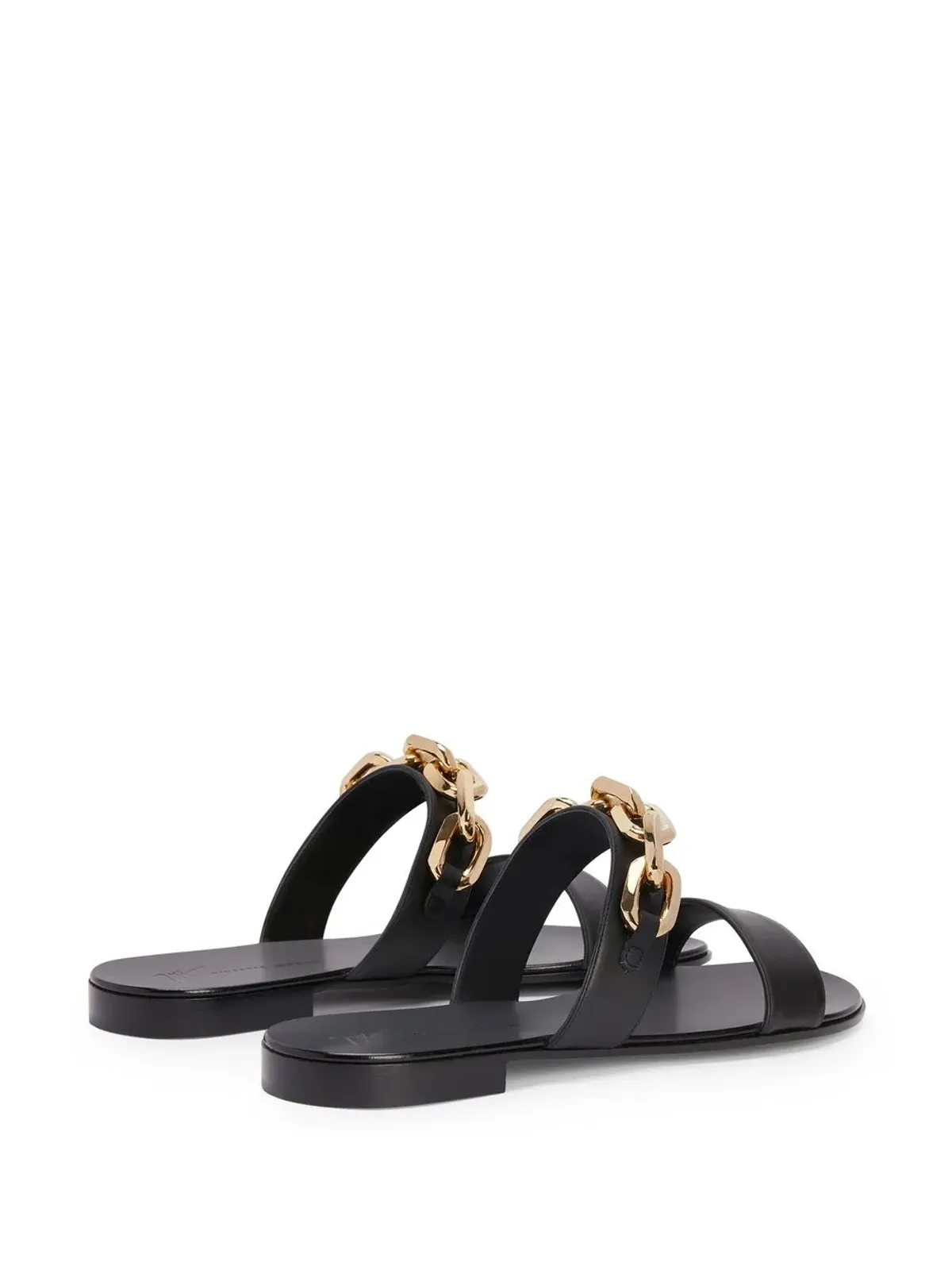 Giuseppe Zanotti アベールチェーンレザーサンダル - 画像3