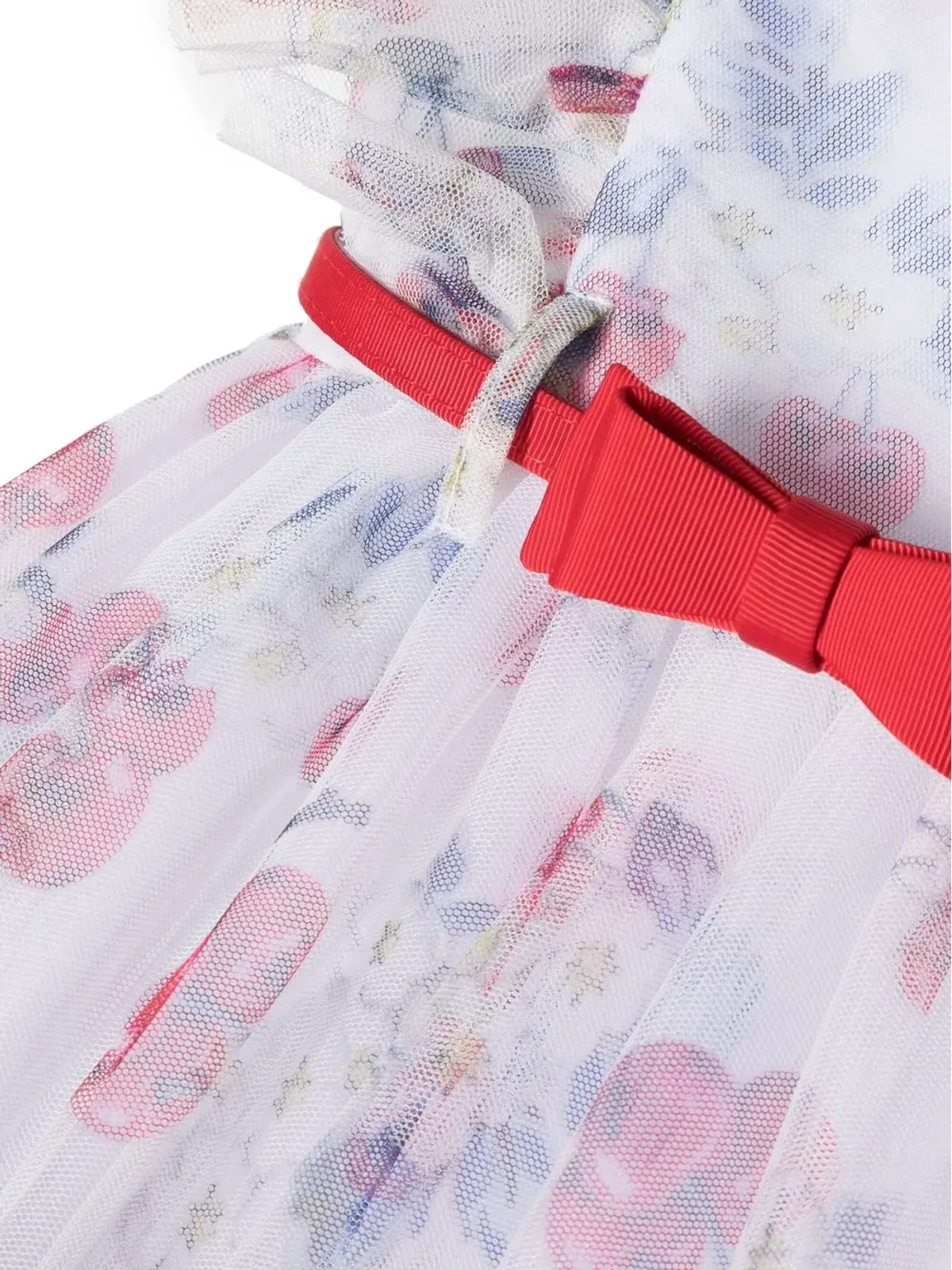 Monnalisa tiered belted dress - White - 画像3