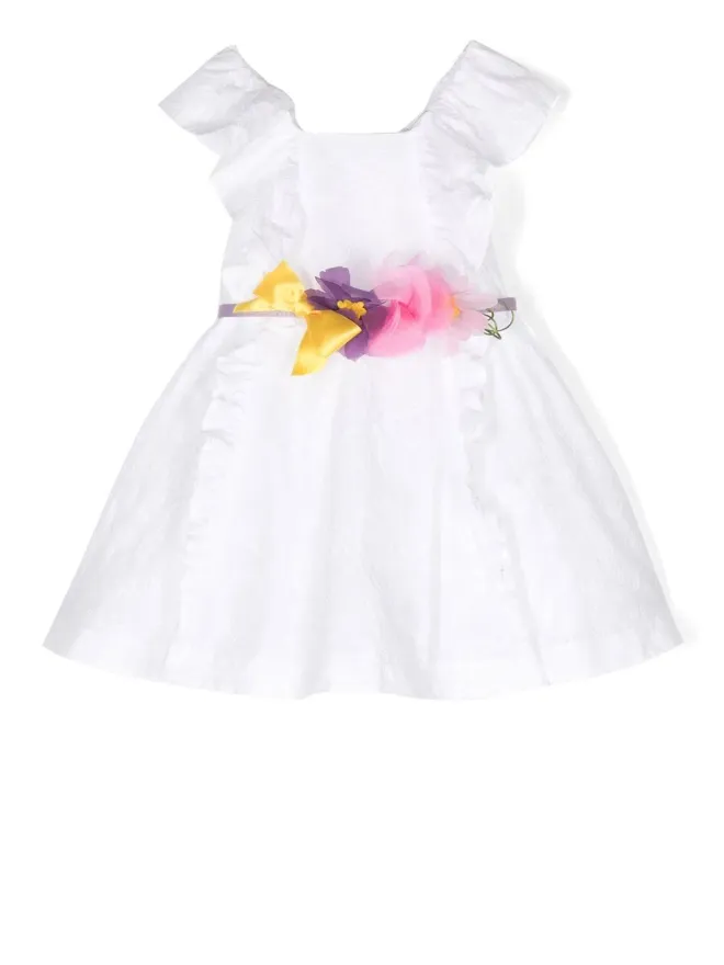 Monnalisa Monnalisa フリルトリム ノースリーブ ドレスの商品画像