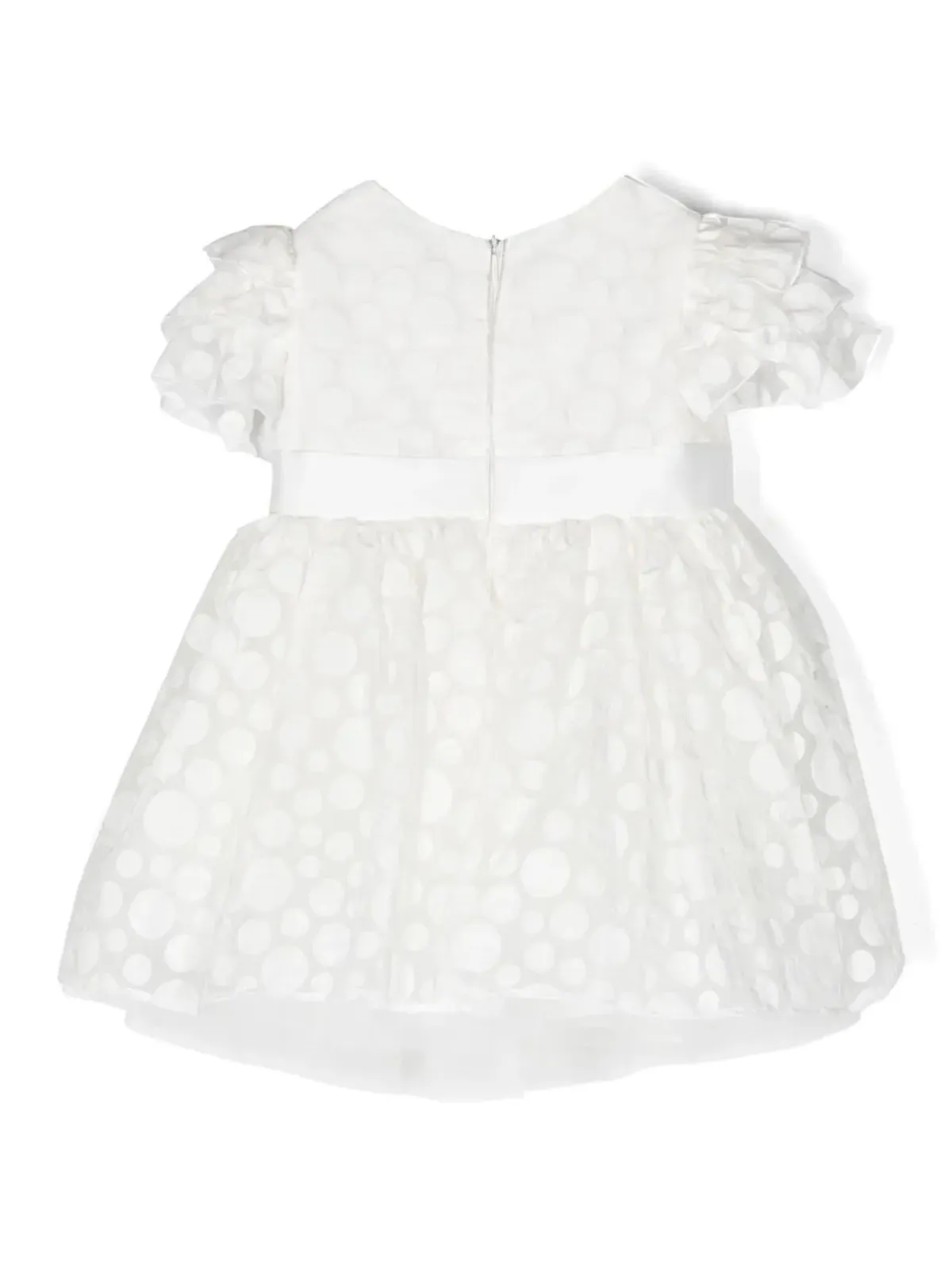 Monnalisa コットン水玉柄の半袖ワンピース - White - 画像2