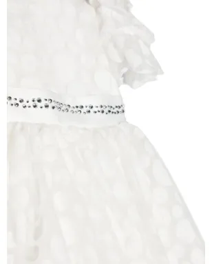 Monnalisa コットン水玉柄の半袖ワンピース - White - サムネイル3